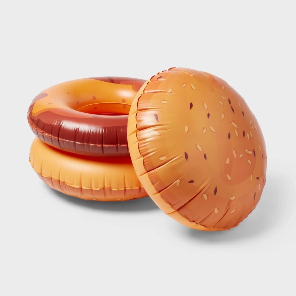 Sun Squad Inflatable Giant Hamburger pool float. - Picture 3 of 4